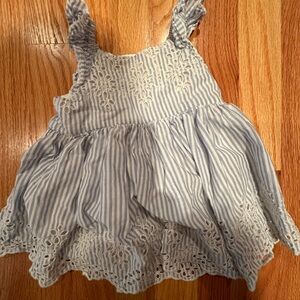 Blue and White Striped Eyelet Dress- barely worn